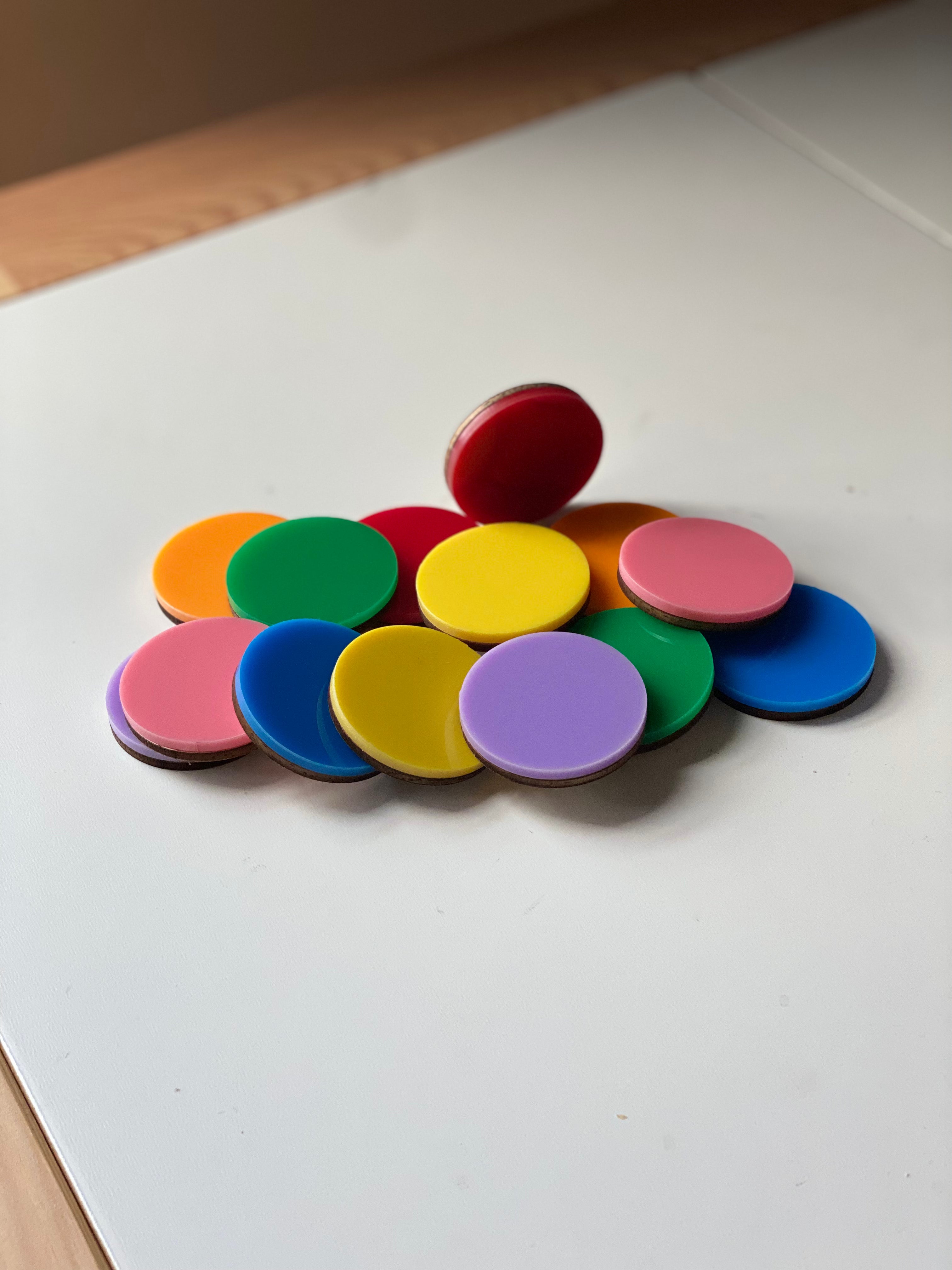 Acrylic Coloured Discs 4cm