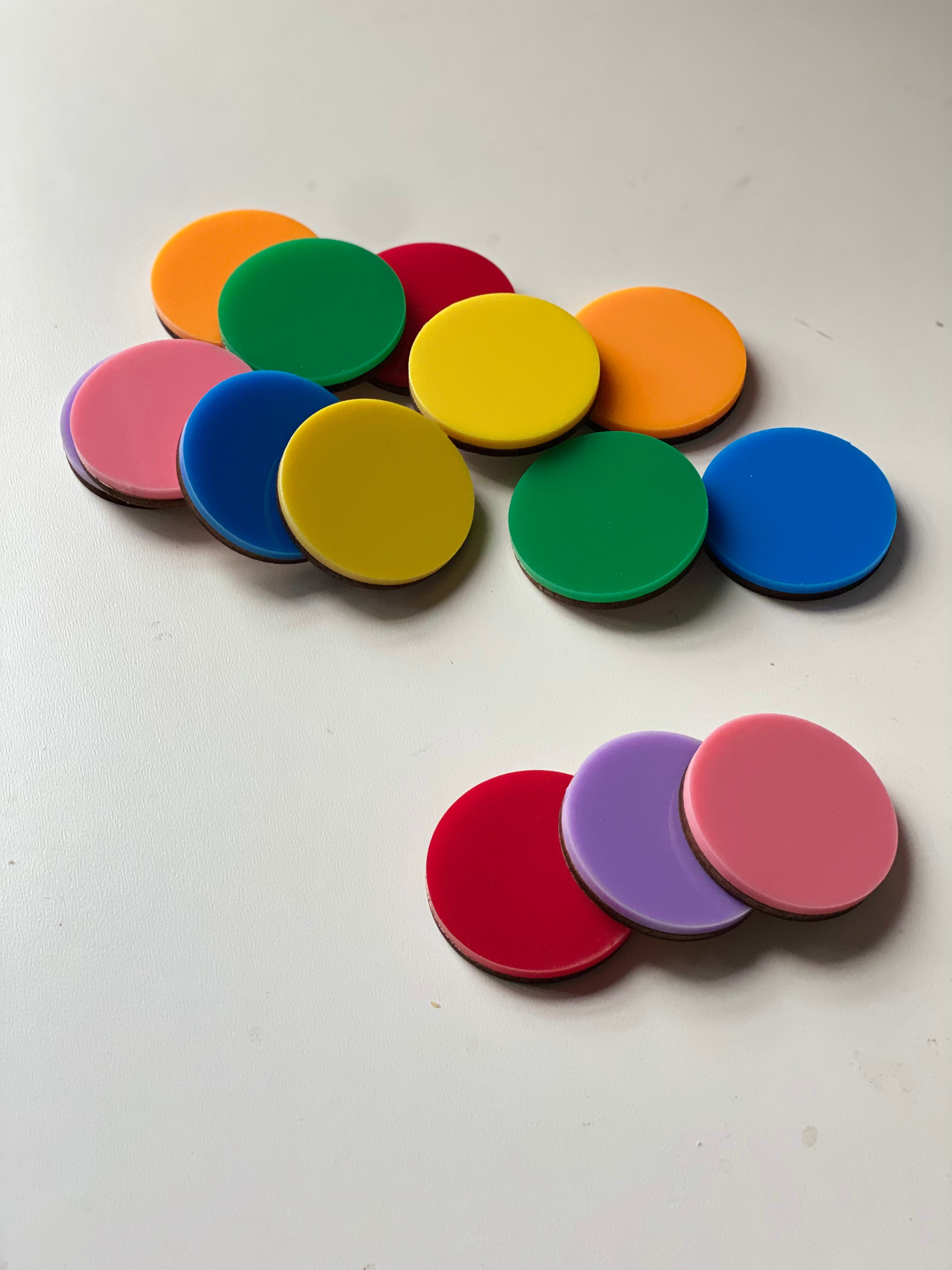 Acrylic Coloured Discs 4cm